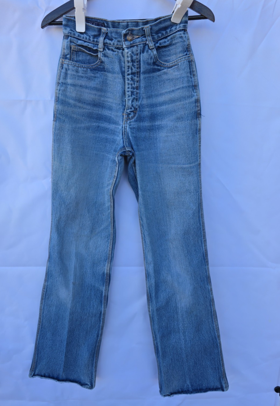 Vintage 70s 80s Anthony's ATB Jeans Womens 11 High Rise Flare Bell Bottom Denim